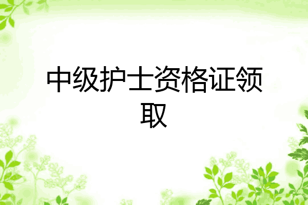 中级护士资格证领取