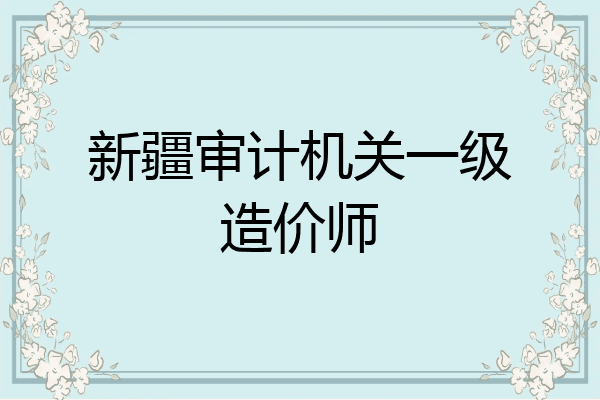新疆审计机关一级造价师