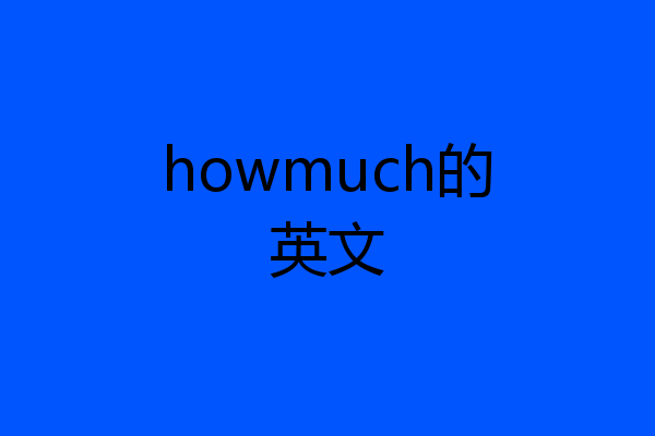 howmuch的英文