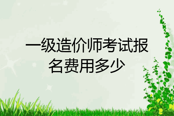 一级造价师考试报名费用多少