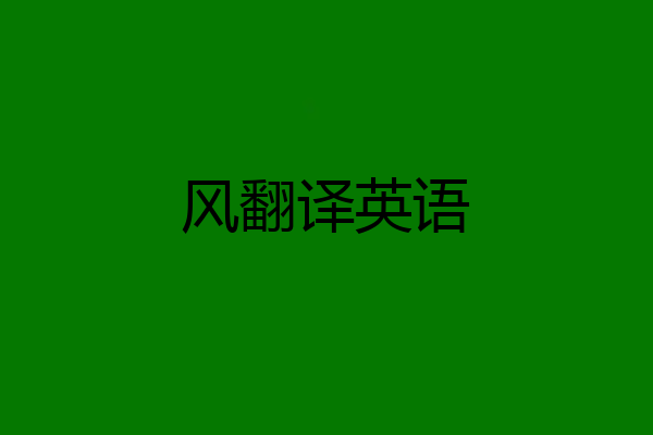 风翻译英语