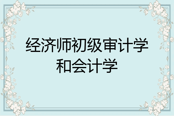经济师初级审计学和会计学