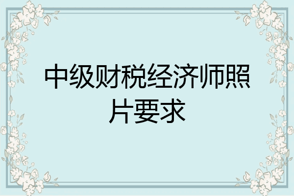 中级财税经济师照片要求