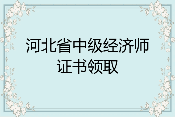 河北省中级经济师证书领取