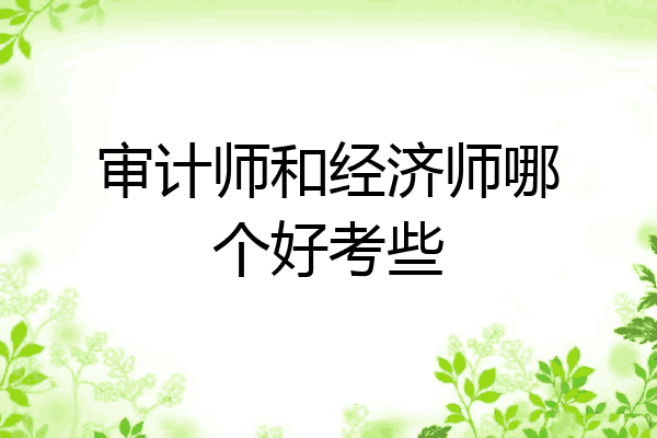 审计师和经济师哪个好考些