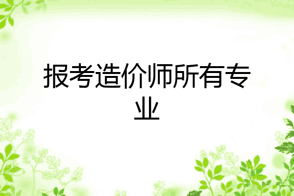 报考造价师所有专业