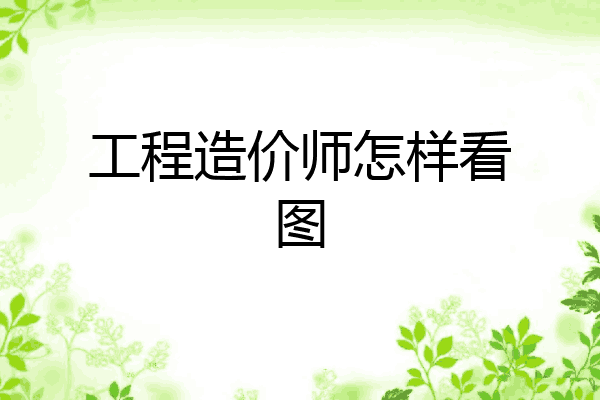 工程造价师怎样看图