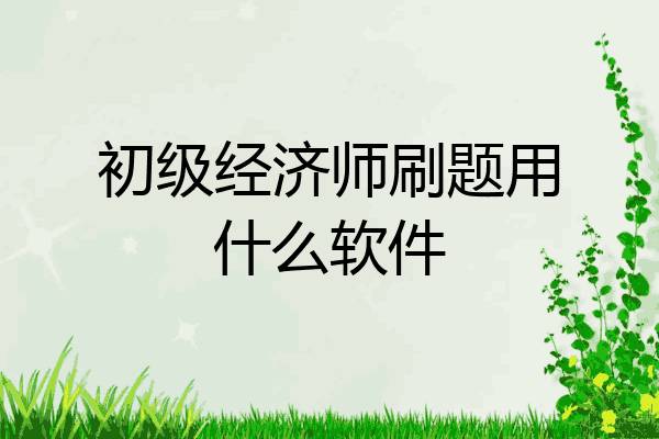 初级经济师刷题用什么软件