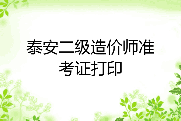 泰安二级造价师准考证打印