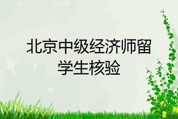 北京中级经济师留学生核验