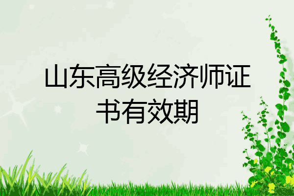 山东高级经济师证书有效期