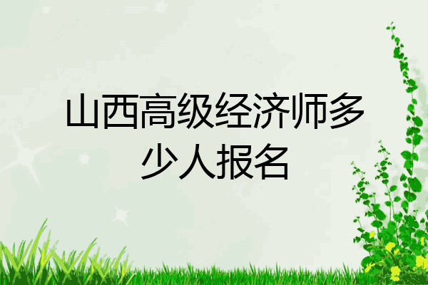 山西高级经济师多少人报名