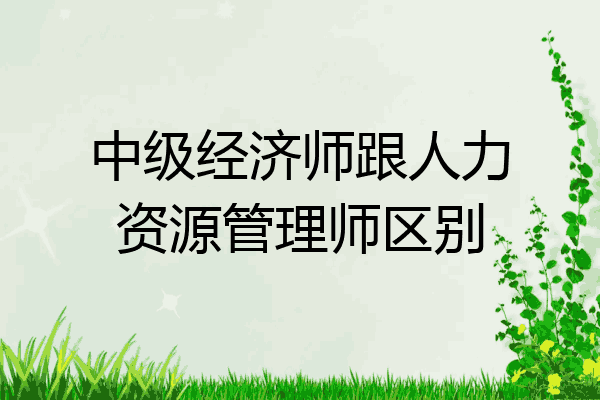 中级经济师跟人力资源管理师区别