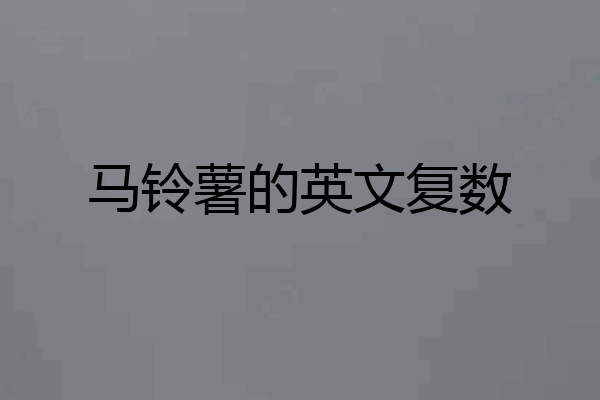 马铃薯的英文复数
