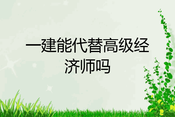 一建能代替高级经济师吗