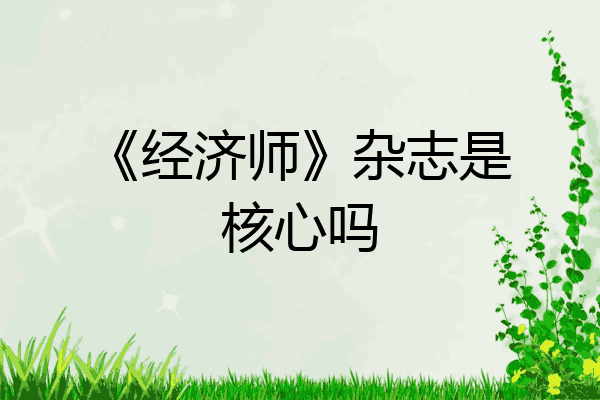 《经济师》杂志是核心吗