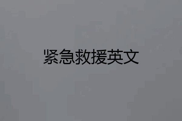 紧急救援英文