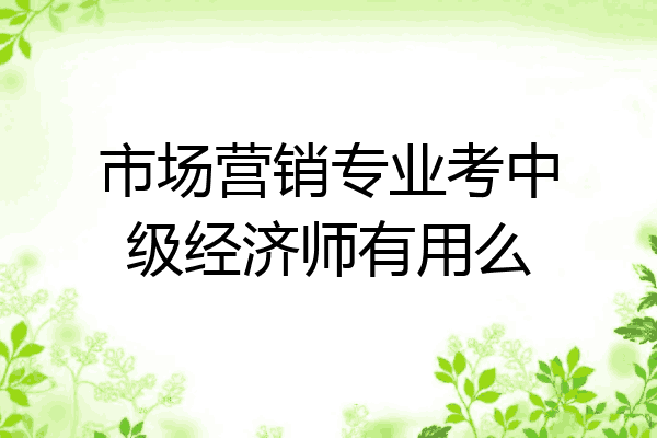 市场营销专业考中级经济师有用么
