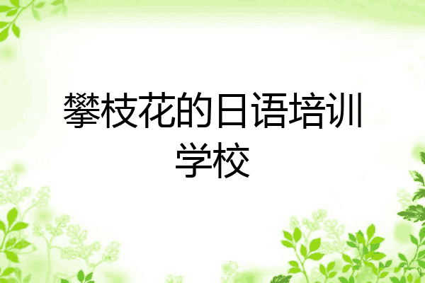 攀枝花的日语培训学校