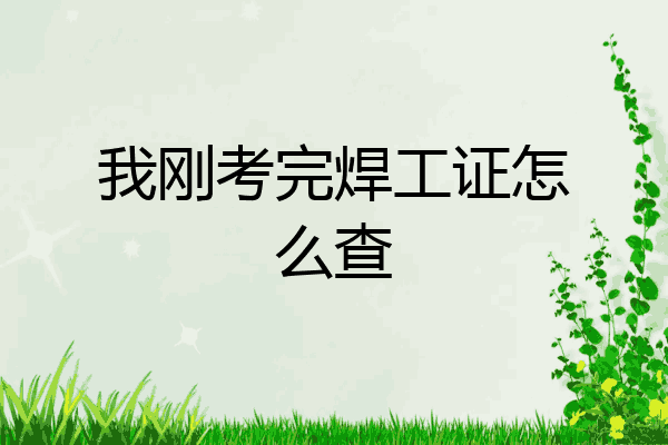 我刚考完焊工证怎么查