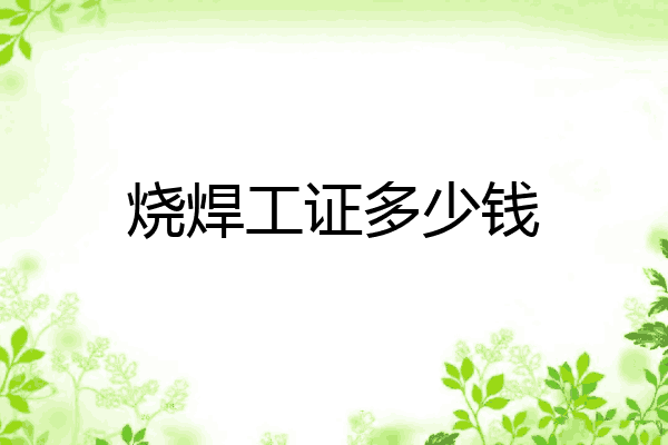烧焊工证多少钱