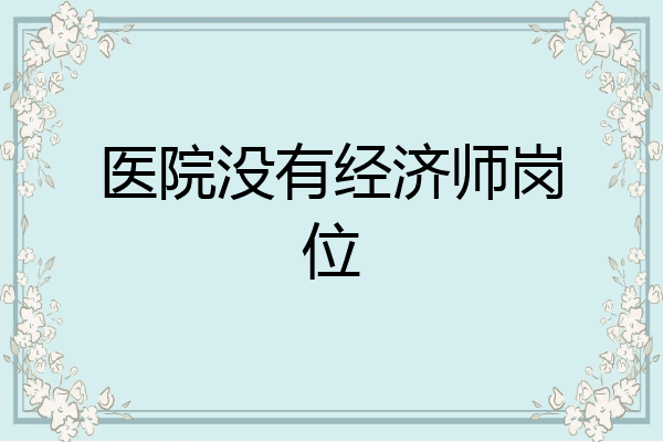 医院没有经济师岗位