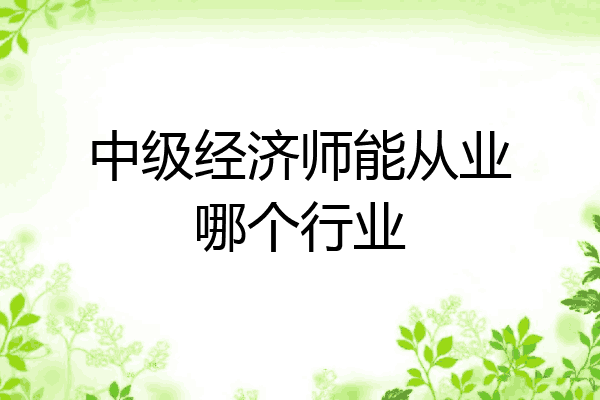 中级经济师能从业哪个行业