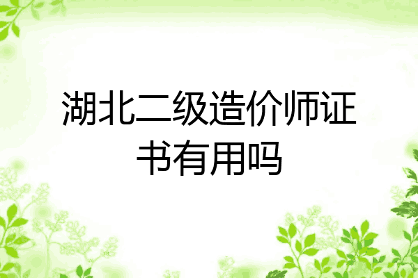 湖北二级造价师证书有用吗