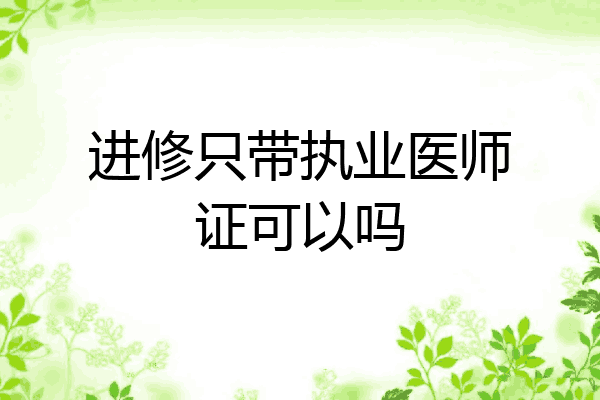 进修只带执业医师证可以吗