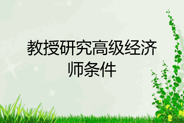 教授研究高级经济师条件