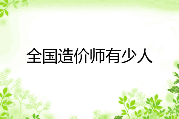 全国造价师有少人