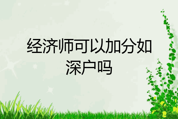 经济师可以加分如深户吗