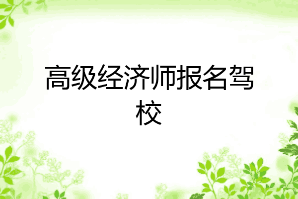 高级经济师报名驾校