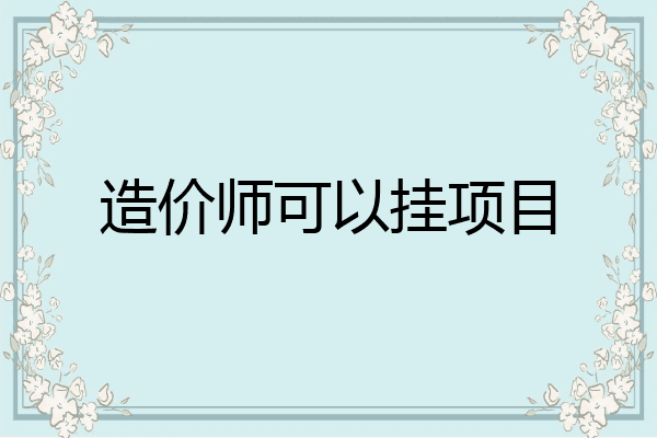 造价师可以挂项目