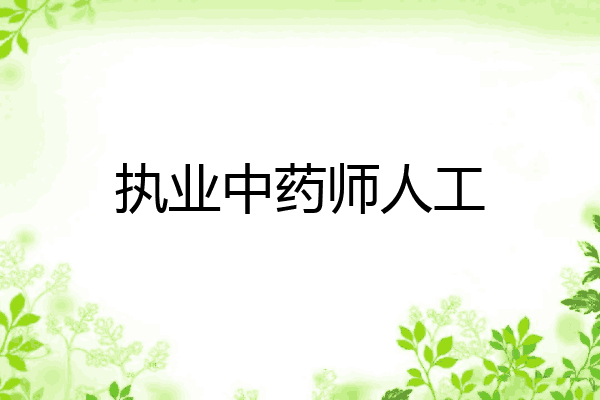 执业中药师人工