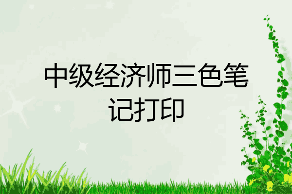 中级经济师三色笔记打印