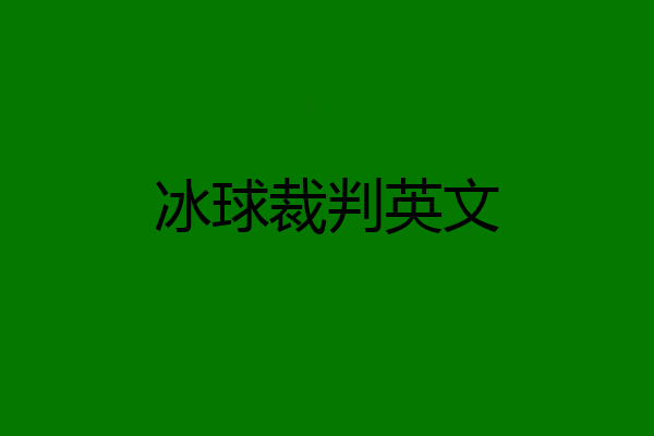冰球裁判英文