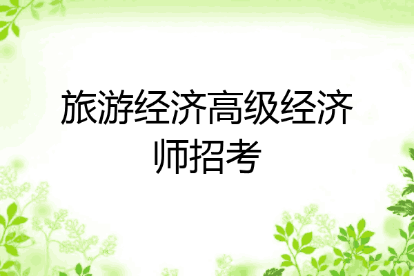 旅游经济高级经济师招考