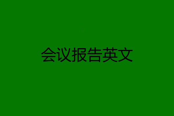 会议报告英文