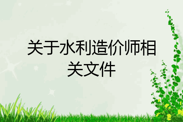 关于水利造价师相关文件