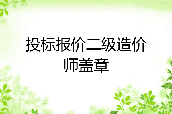投标报价二级造价师盖章