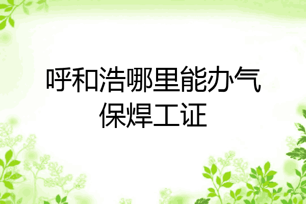 呼和浩哪里能办气保焊工证