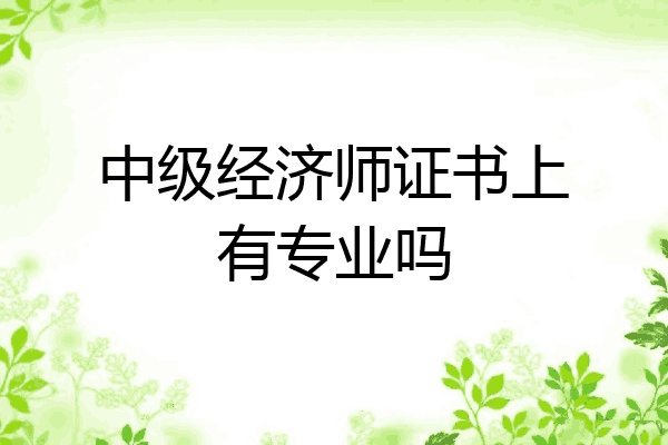 中级经济师证书上有专业吗