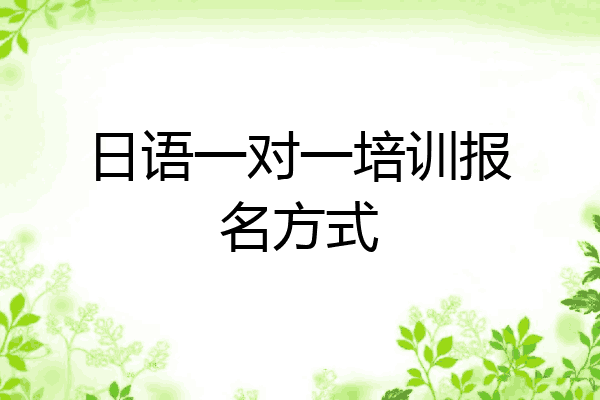 日语一对一培训报名方式