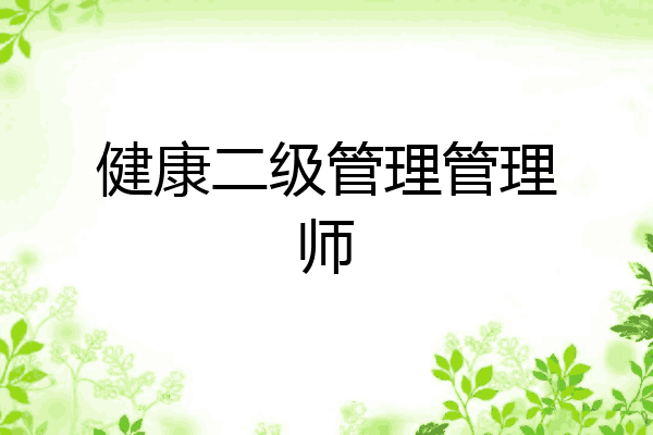 健康二级管理管理师