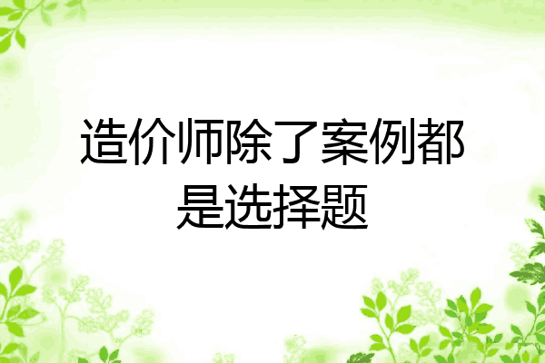 造价师除了案例都是选择题