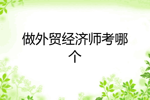 做外贸经济师考哪个