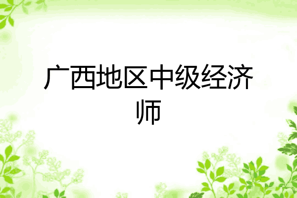 广西地区中级经济师