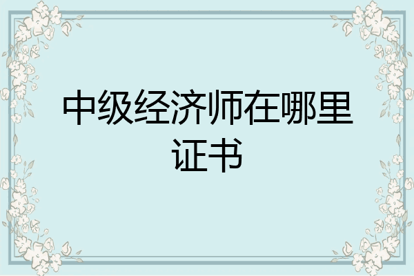 中级经济师在哪里证书