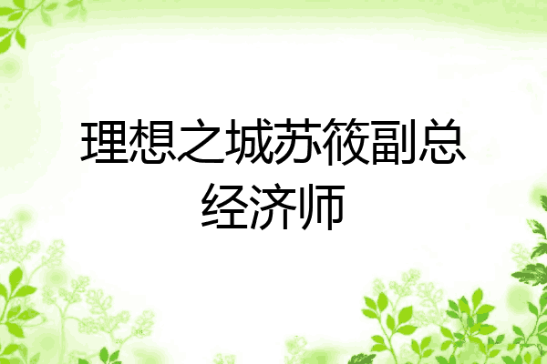 理想之城苏筱副总经济师